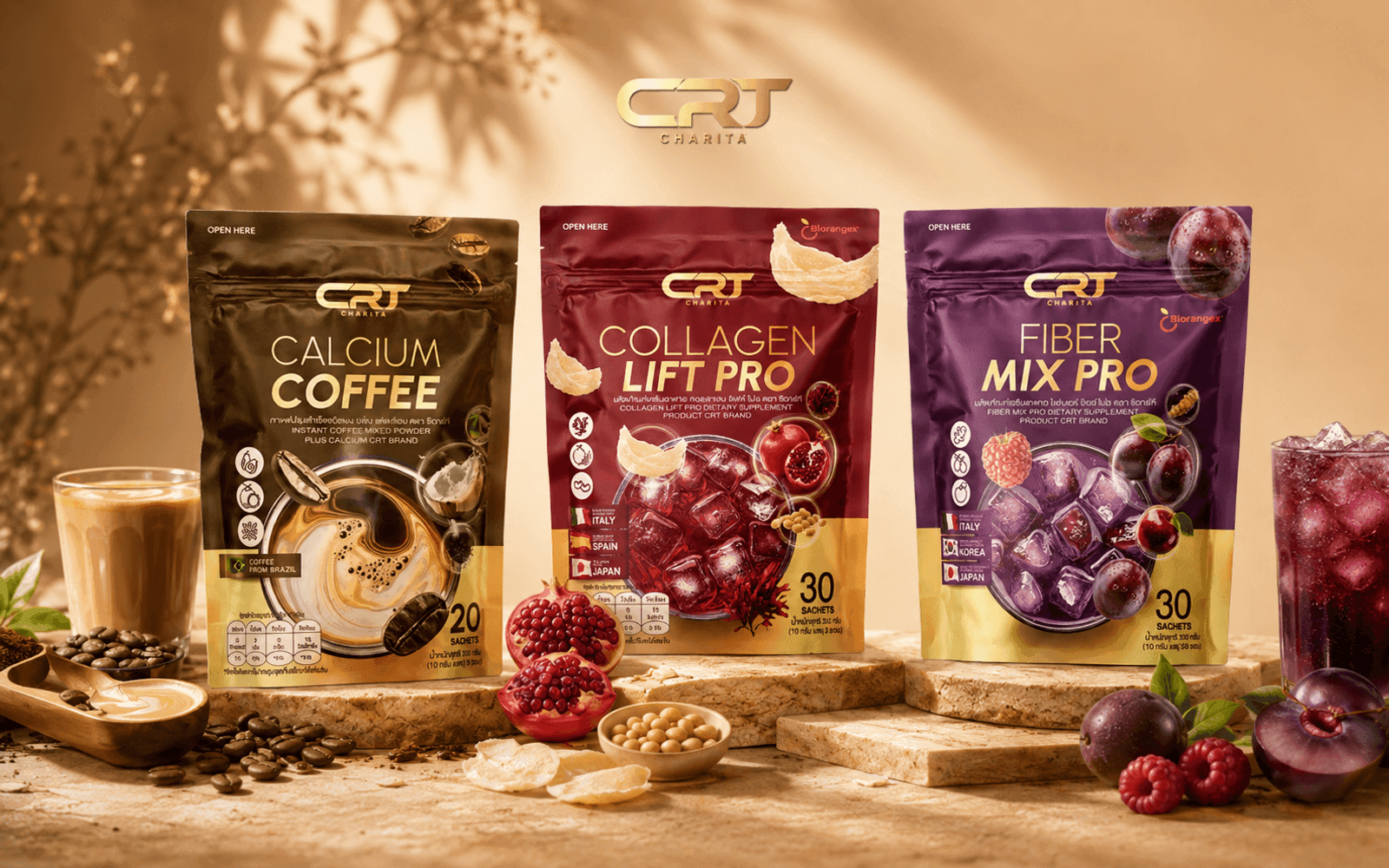 CRT Charita functional coffee and collagen brand catalog cover