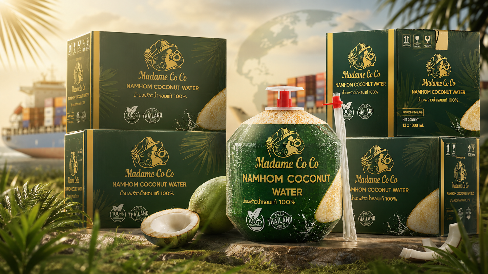 Madame CoCo Namhom Coconut Water export case presentation