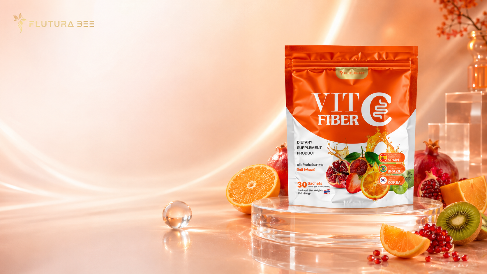 Flutura Bee Vit Fiber C functional drink hero presentation