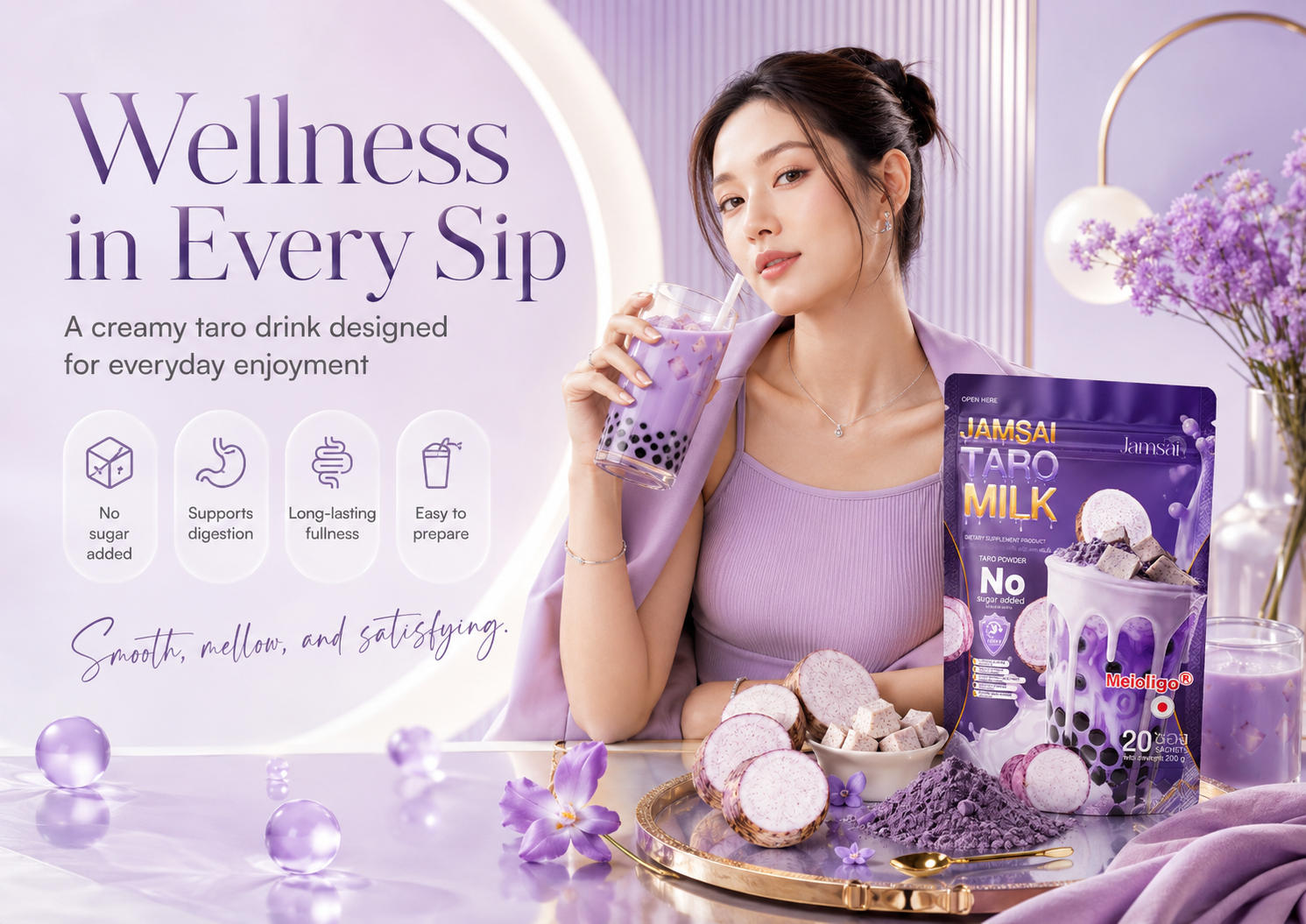 Jamsai Taro Milk wellness in every sip